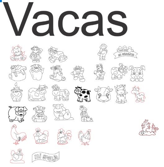 vacas diferentes diseños