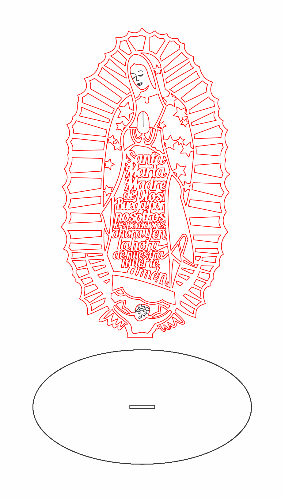 virgen 22x11cm