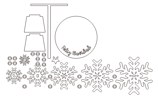 árbol con copos de nieve