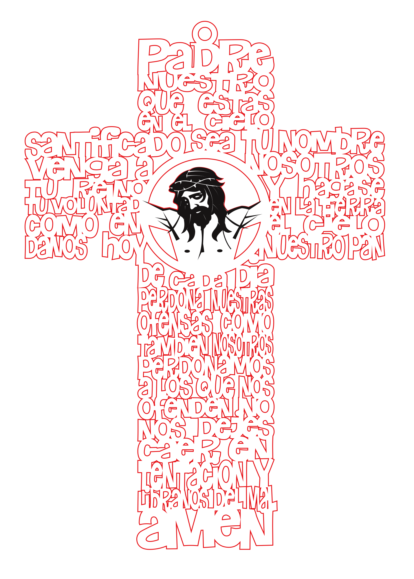 cruz con oración cristo