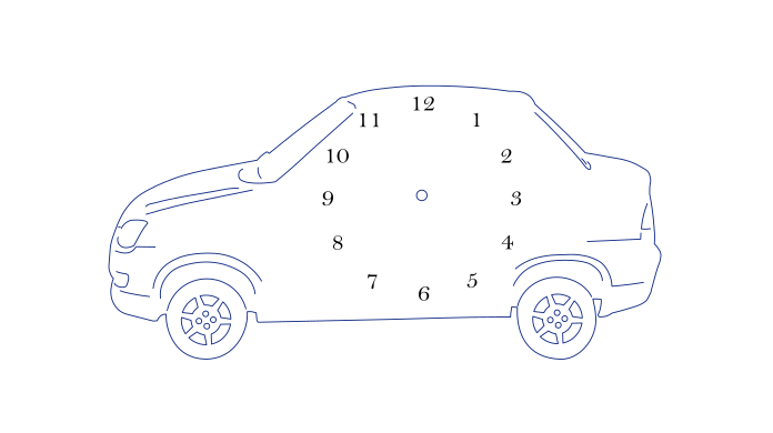 reloj con forma de auto