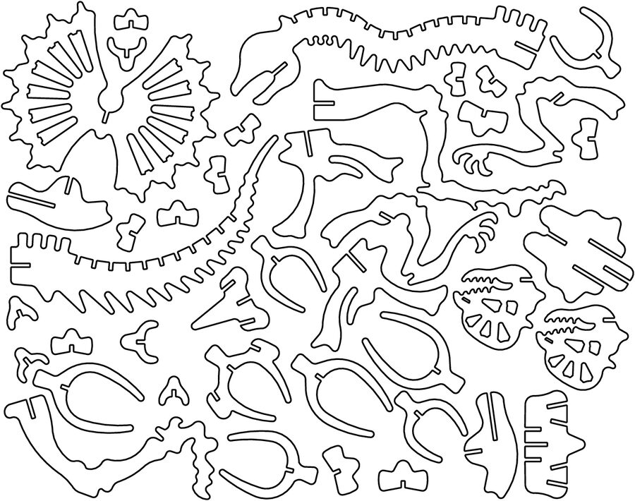 huesos de ceratopsier a 3mm