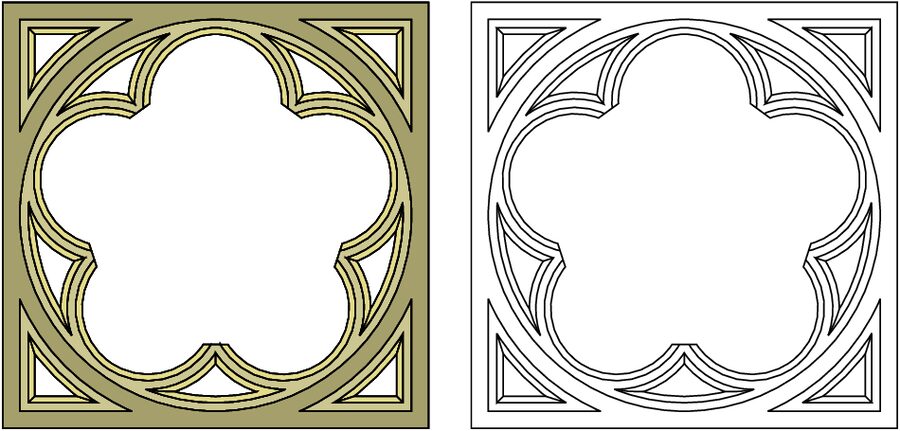 ornamento flor de 5 pétalos