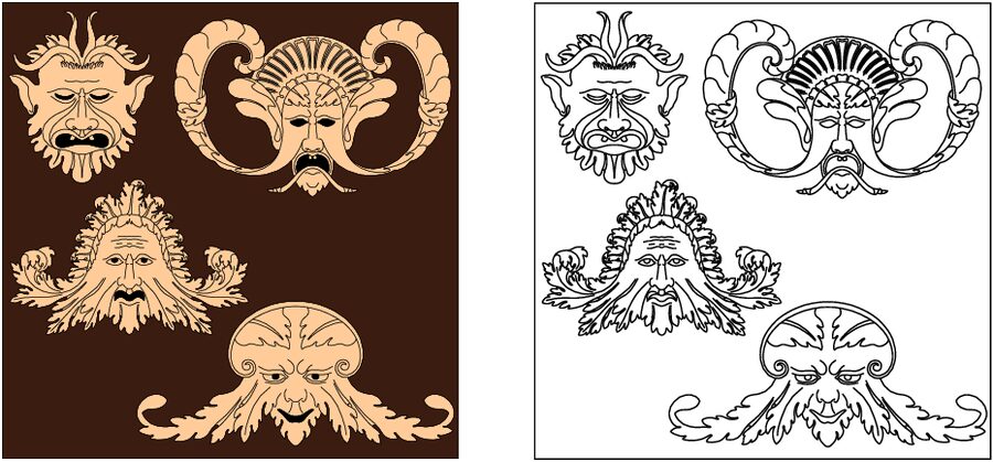 rostros tallados